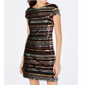 Vince Camuto Multicolor Sequin-striped women’s Dress size Medium